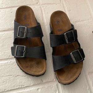 Birkenstock Arizona - Oiled Leather (Unisex) Black Oiled Leather
